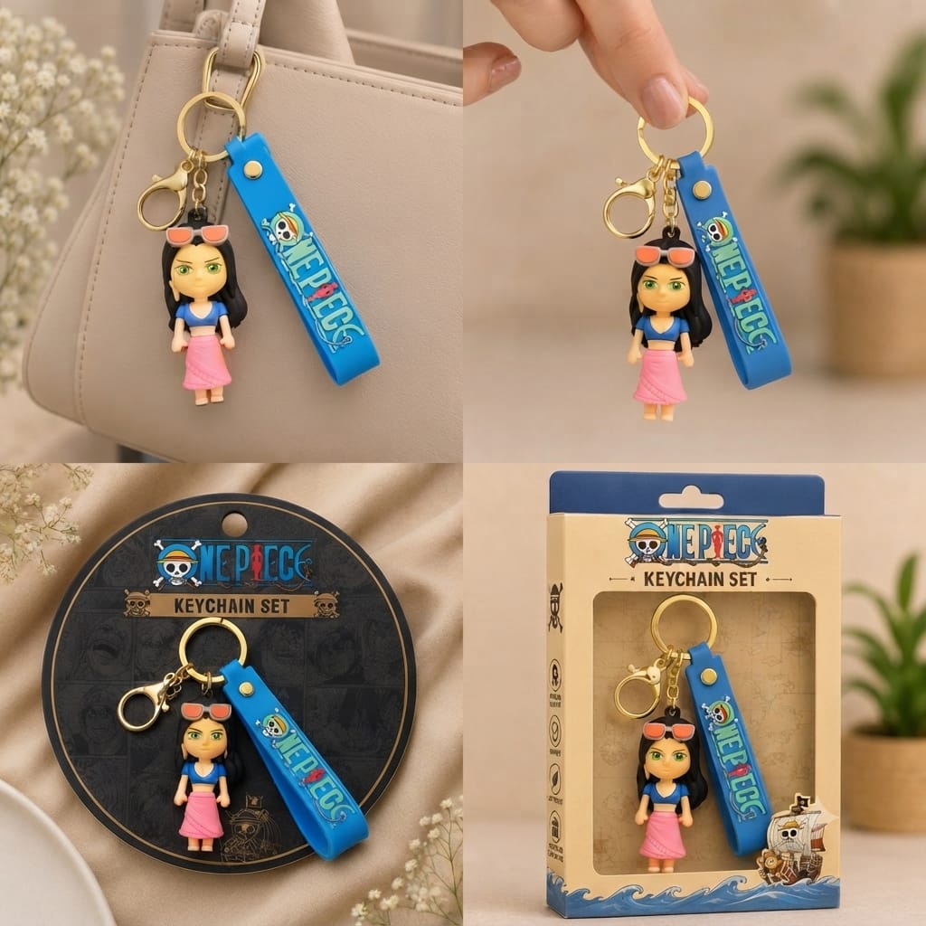 One Piece Anime Girl Silicone Keychain with Wrist Strap – Premium Bag Charm | Sajawat Bazar
