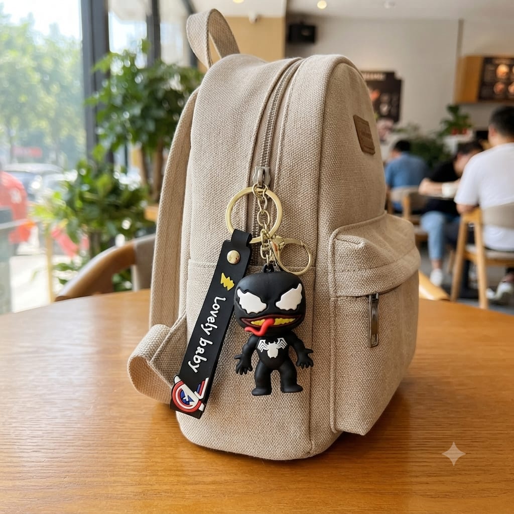 Symbiote Style Silicone Character Keychain | Premium Bag Charm | Sajawat Bazar Pakistan