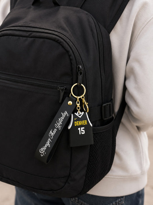 Basketball Jersey Silicone Keychain with Wrist Strap – Premium Sports Bag Charm | Sajawat Bazar