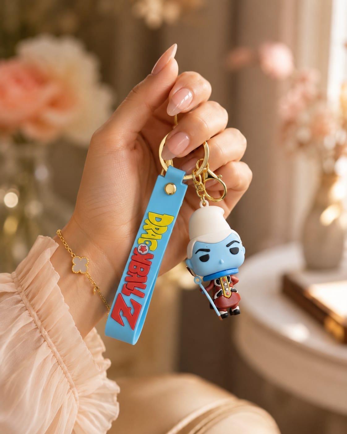 Blue Wizard Inspired Silicone Character Keychain with Wrist Strap – Premium Anime Bag Charm | Sajawat Bazar