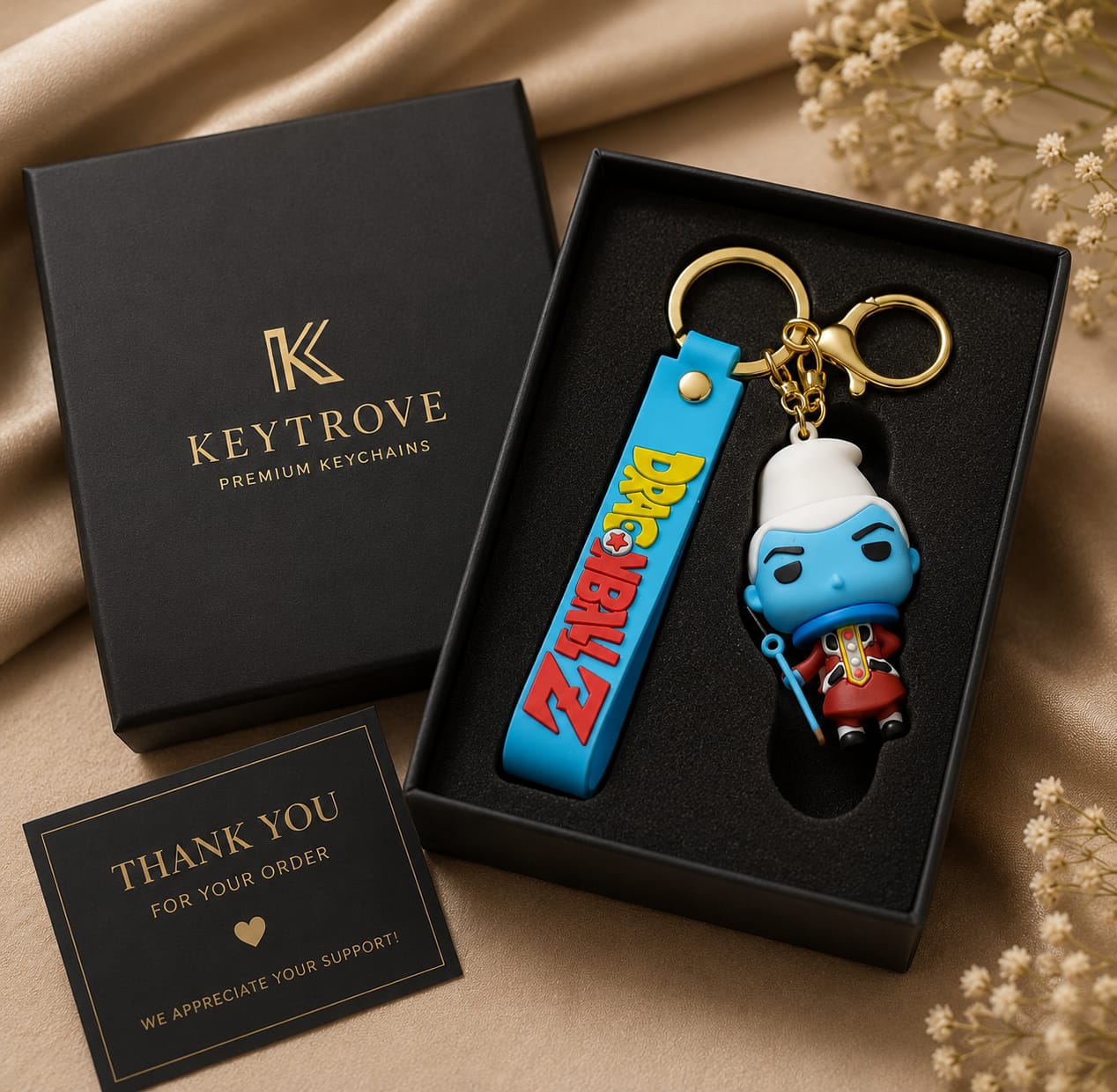 Blue Wizard Inspired Silicone Character Keychain with Wrist Strap – Premium Anime Bag Charm | Sajawat Bazar