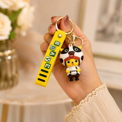 Cute Cow Costume Silicone Keychain with Wrist Strap – Premium Kawaii Bag Charm | Sajawat Bazar