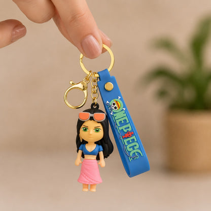 One Piece Anime Girl Silicone Keychain with Wrist Strap – Premium Bag Charm | Sajawat Bazar