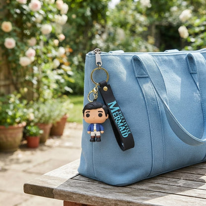 Mermaid Prince Inspired Silicone Character Keychain with Wrist Strap – Premium Cute Bag Charm | Sajawat Bazar