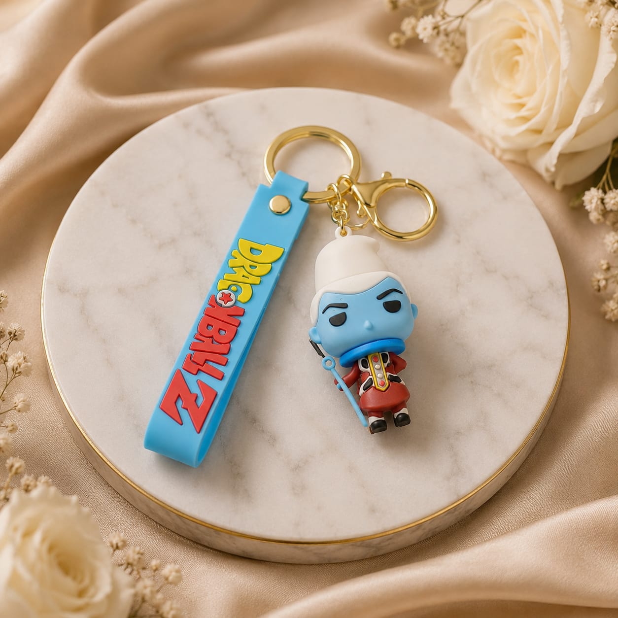 Blue Wizard Inspired Silicone Character Keychain with Wrist Strap – Premium Anime Bag Charm | Sajawat Bazar