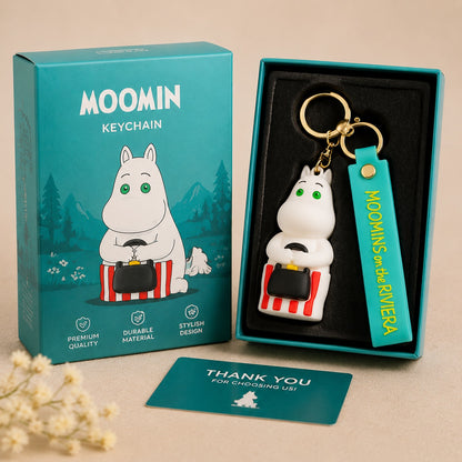 Cute White Forest Character Silicone Keychain with Wrist Strap – Premium Kawaii Bag Charm | Sajawat Bazar