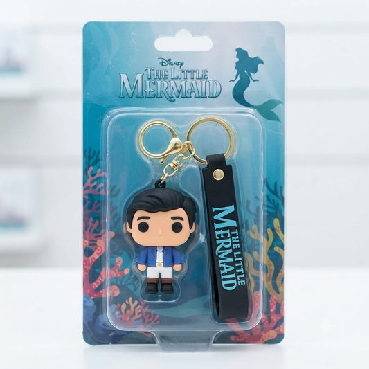 Mermaid Prince Inspired Silicone Character Keychain with Wrist Strap – Premium Cute Bag Charm | Sajawat Bazar
