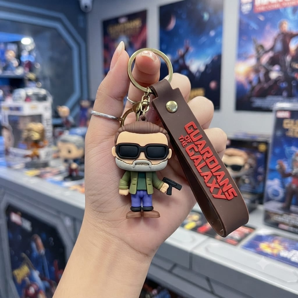 Galaxy Guardian Inspired Silicone Character Keychain with Wrist Strap – Premium Collectible Bag Charm | Sajawat Bazar