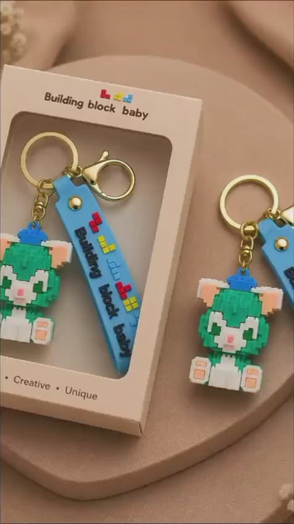 Pixel Bunny Silicone Keychain with Wrist Strap – Premium Cute Bag Charm | Sajawat Bazar