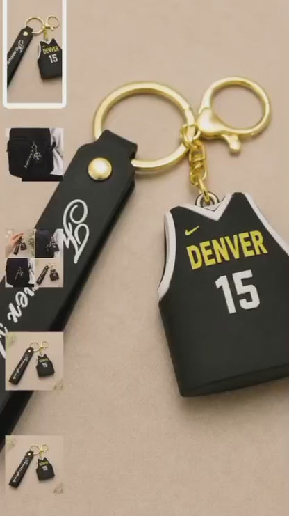 Basketball Jersey Silicone Keychain with Wrist Strap | Sajawat Bazar