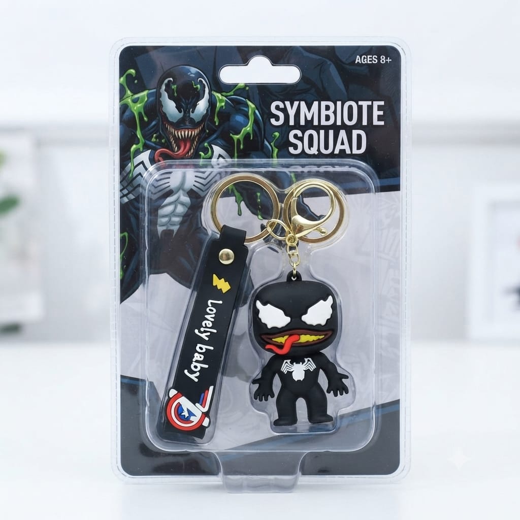 Symbiote Style Silicone Character Keychain | Premium Bag Charm | Sajawat Bazar Pakistan